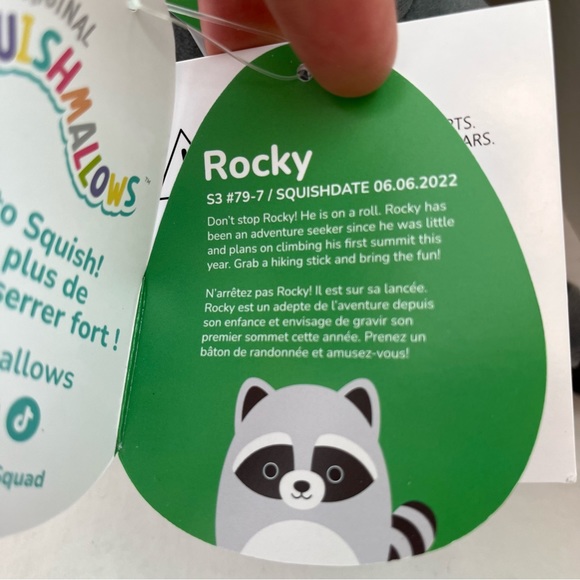 BNWT 8” Rocky the Raccoon Holiday Squishmallow with 3.5” Clip Set 🦝 - Picture 2 of 5